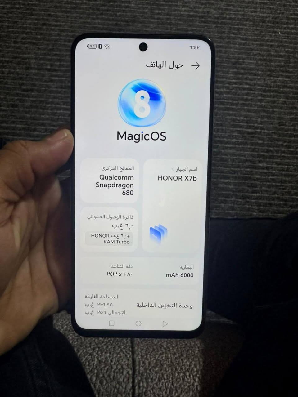 هونر x7b
ذاكره 256 رام 12
 بطاريه 6000
 كامره 108 بكسل
 نضافه ميه بلميه 
مكفول من كلشي (بدون ملحقات) 
سعرة ب130 شراي خاص


**إذا كنت صاحب هذا الإعلان وتريد حذفه لأي سبب، رجاءا أرسل رسالة إلى الدعم الفني**