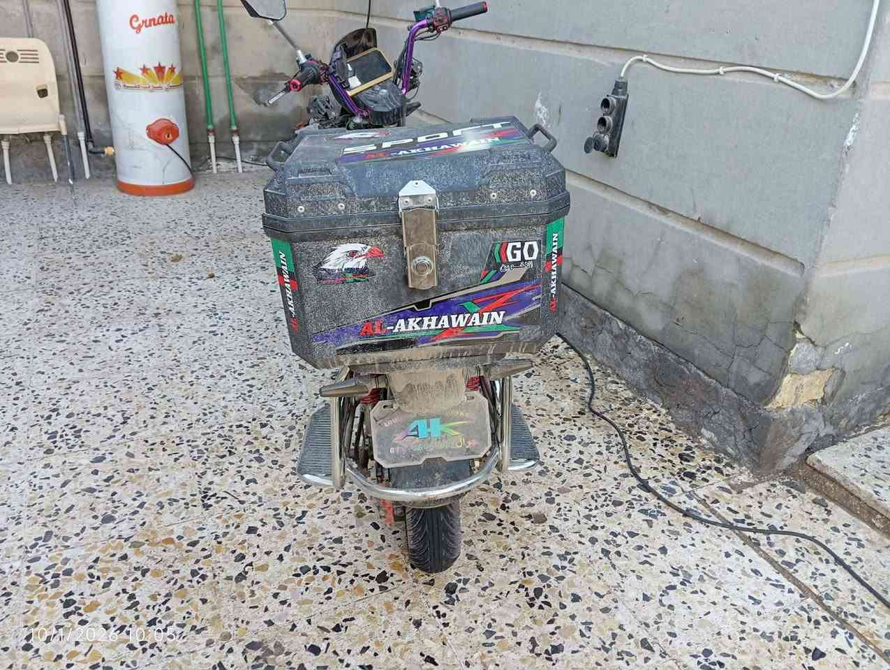 السلام عليكم دراجه شحن للبيع ٦بطاريات بعدها جديده مستخدمها ٢٠يوم وصل جمعيه بيها علفحص وين متريد افحص السعر 750 قفل للاستفسار***********
