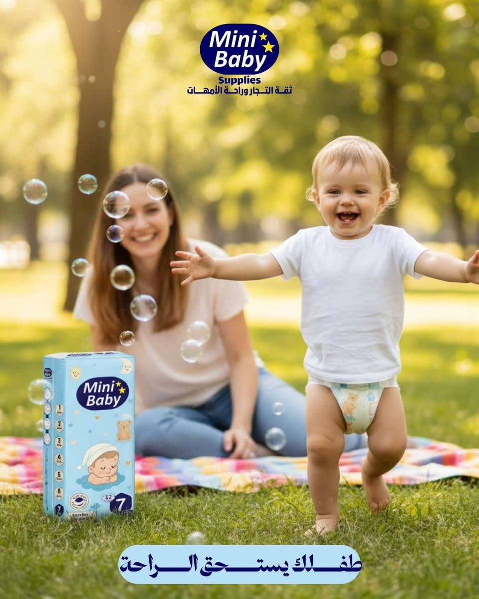 📍متوفره في مركز عالم الحليب / المسيب  حفاضات ميني بيبي بتصميمها الوقائي الرائع تضمن لطفلك الشعور بالصحة والراحة، وتمنحك أنت راحة البال. 

📍 حفاضات ميني بيبي توفر أقصى درجات الجفاف بفضل نظامها المصمم بعناية، فهي تحتجز البلل بعيدًا عن بشرة طفلك لساعات طويلة، مما يمنع تهيج الجلد ويمنح طفلك شعورًا بالجفاف طوال النهار والليل 

📍 بفضل سطحها الناعم والقطني والأشرطة اللاصقة المريحة، والحواجز الواقية، تعد حفاضات ميني بيبي الخيار المثالي لطفلك

التعبئة في لكيس الواحد
رقم 1 : ( 86 ) 
رقم 2 : ( 80 )
رقم 3 : ( 70 ) 
رقم 4 : ( 60 ) 
رقم 5 : ( 52 )
رقم 6 : ( 42 ) 
رقم 7 : ( 32 ) 

🏬 بابل المسيب شارع البلديه مقابل د جعفر وفي للاطفال للإستفسار مراسله البيج او الاتصال ع الرقم ***********
