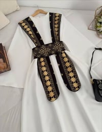 فستان دابل ايطالي • مع وشاح • مقاسات ٣٨-٤٨