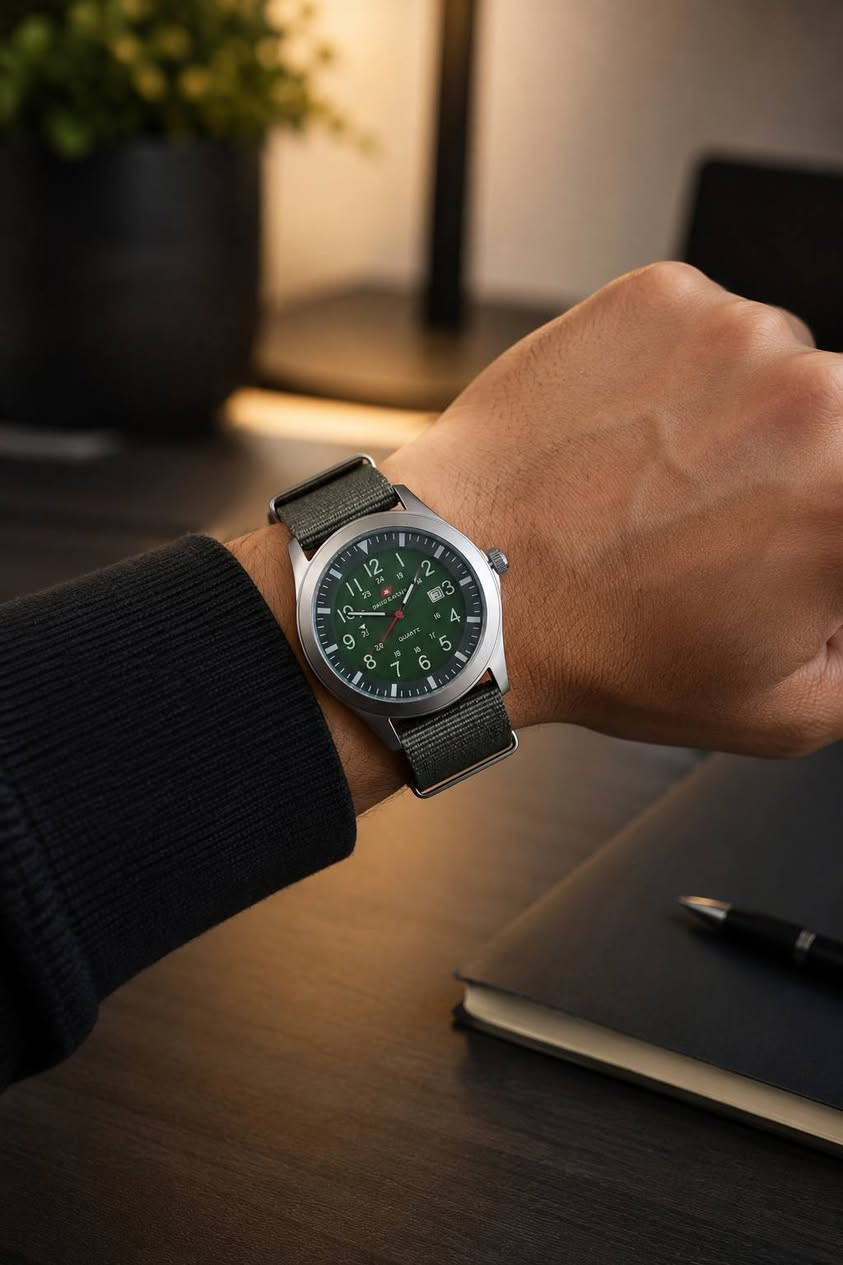 ساعه من ماركة سويس ارمي (SWISS ARMY)
______________________
ساعة سويسري عسكري لون زيتوني
▫️مكينة كوارتز 
▫️الضهر مختم 
▫️تاريخ شهري
▫️سیر کتان مريح لليد
▫️مقاومة للماء
▫️مقاومة للصدأ
متوفرة بالونين
مكاني: قضاء المدينه 
السعر :الساعة مع علبة بـ15


**إذا كنت صاحب هذا الإعلان وتريد حذفه لأي سبب، رجاءا أرسل رسالة إلى الدعم الفني**