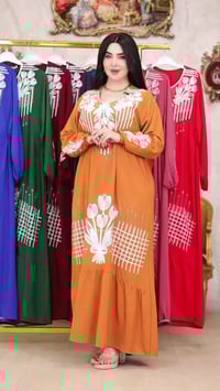 دشداشة مصري • قطن تطريز استراس • مقاس XL-2XL