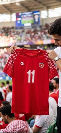 تيشيرت المنتخب الاردني • سايز ١-٢-٣ • ابيض واحمر