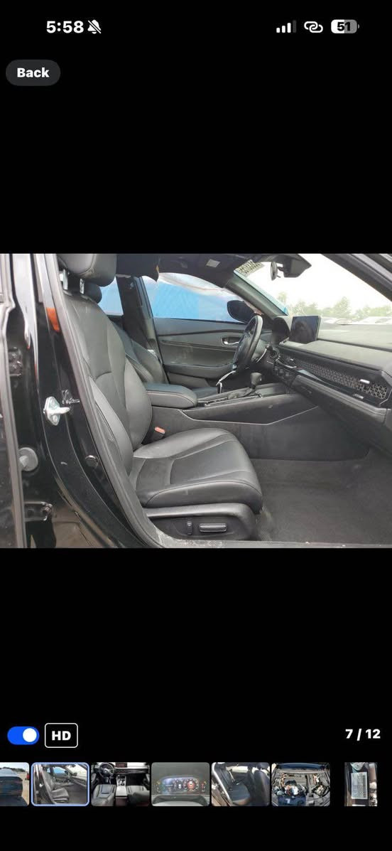 للبيع – Honda Accord Hybrid Sport L موديل 2024 
هايبرد اقتصادي
• المحرك: 2.0 Hybrid اقتصادي
اللون: أسود ملكي 
• العداد: 33000 كيلو
• الترقيم: بغداد
• صبغ قطعة واحدة فقط– باب السائق
• صور الحادث + مرفقة مع المنشور
ايرباك بردة فقط بجم كبس
• شاشة نافيكيشن كبيرة
• بصمة تشغيل + دخول ذكي
• مثبت سرعة + تحكم سرعة
• رادار أمامي + تحديد مسار
• حساس مسافة أمان
• نظام النقطة العمياء
• كاميرا خلفية 
• أوتو بارك
• فتحة سقف
• لايت زينون
• مقاعد جلد فاخرة
• مقاعد كهربائية
• تدفئة المقاعد الأمامية
مكانها بغداد الغزالية
ابو ياسر ***********
السعر 21700$ بغداد, العراق
