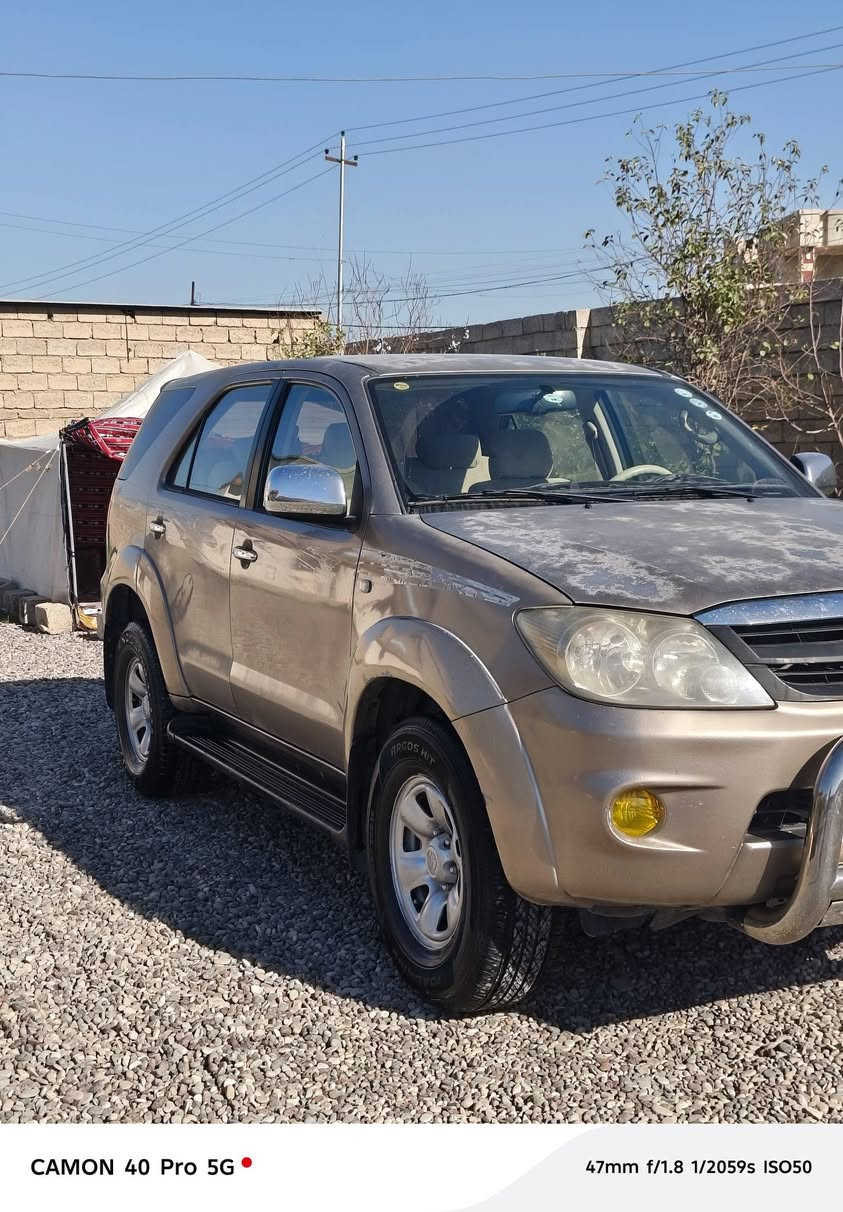 تويوتا فورچنر 2008خليجي سيد نهرو رقم اربيل  الجديد هزه جديدة أتريد وكاله او تحويل مكينه اربعه 2700  تبريد 7 راكب  شاشه ايباد كامره كير مكينه خير من الله تبريد  مكان السياره الشرقاط الايسر سعره 136وبيه مجال بسيط وترهم مراوس ملكه مسجل أصولي للإستفسار ***********
