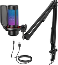 ميكروفون تسجيل احترافي من طراز ZealSound A68S.تتضمن المجموعة ميكروفون ...