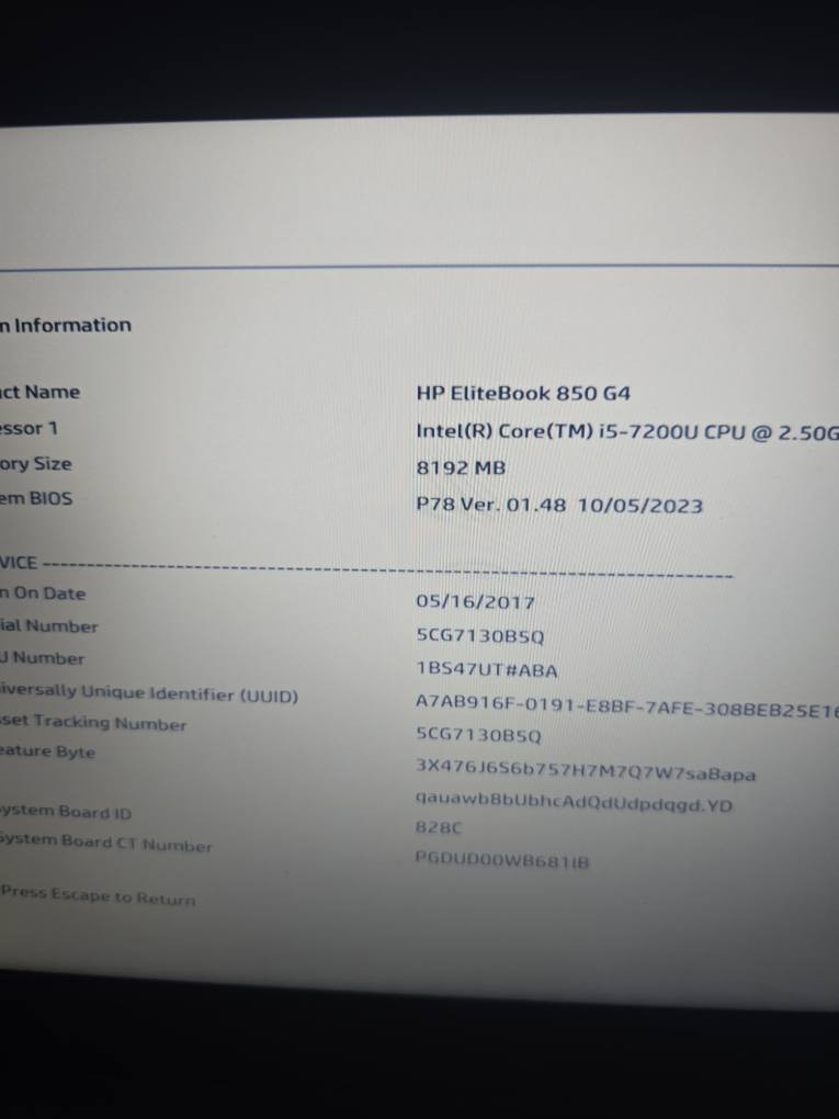 لابتوب HP EliteBook 850 G4
المعالج:
Intel Core i5-7200U بسرعة 2.50GHz
الرام:
8GB RAM
الجيل:
الجيل السابع (7th Gen)
كرت الشاشة المدمج:
Intel HD Graphics 620

ملحقات  : 
شاحنة لابتوب
جنطة لابتوب

السعر  :  250 وبي مجال مع ويندوز 11 النجف, العراق


**إذا كنت صاحب هذا الإعلان وتريد حذفه لأي سبب، رجاءا أرسل رسالة إلى الدعم الفني**