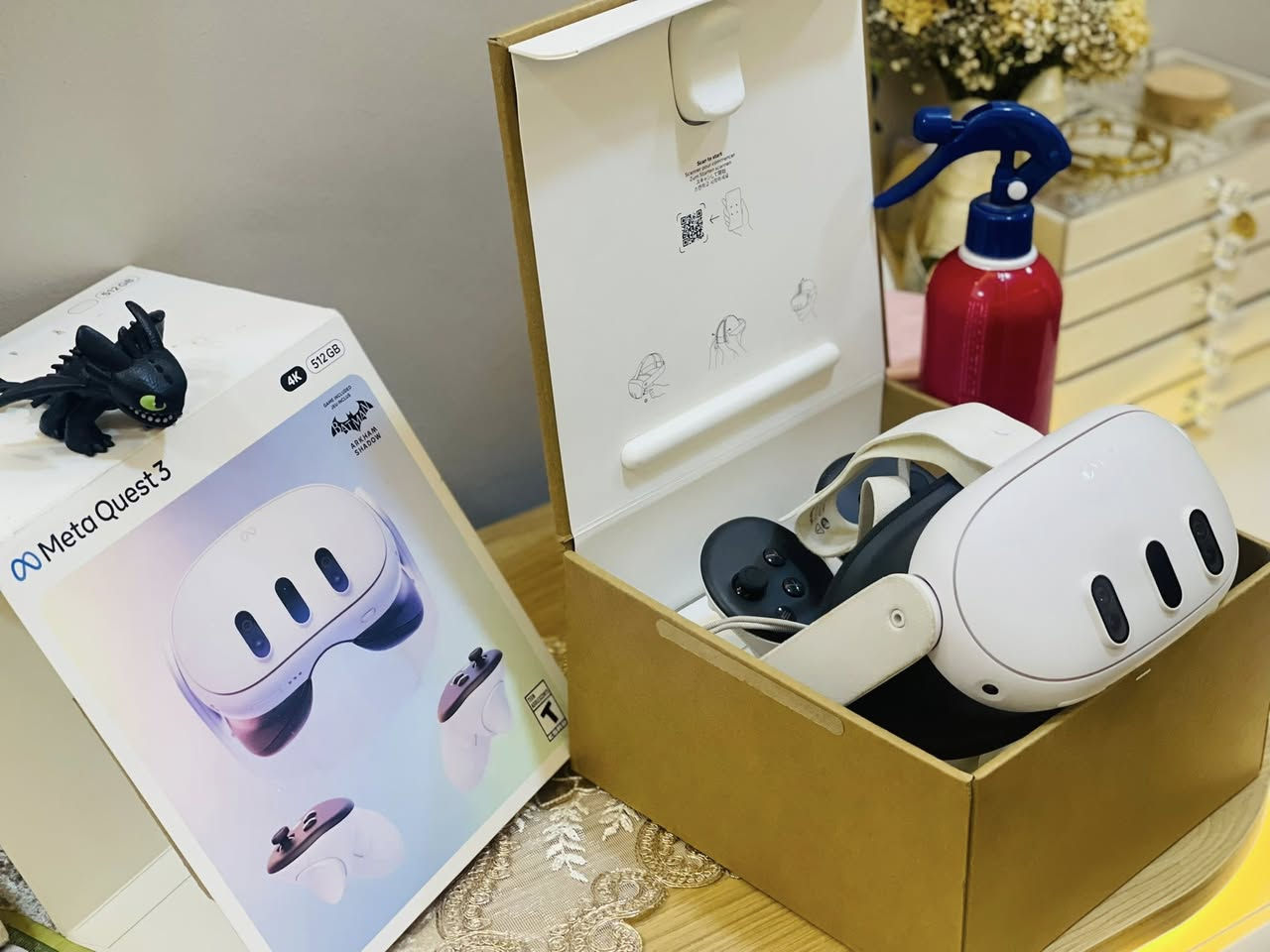 Meta Quest 3 ذاكره 512
4K نسخه باتمان 
نضيفه وكامل ملحقاتها واستخدام قليل كلش وبيها العاب منزل 
ويا باكيتها وجوستكات والشاحنه 
590نهايتها آخر سعر 
بغداد خطيب شعله 
***********
