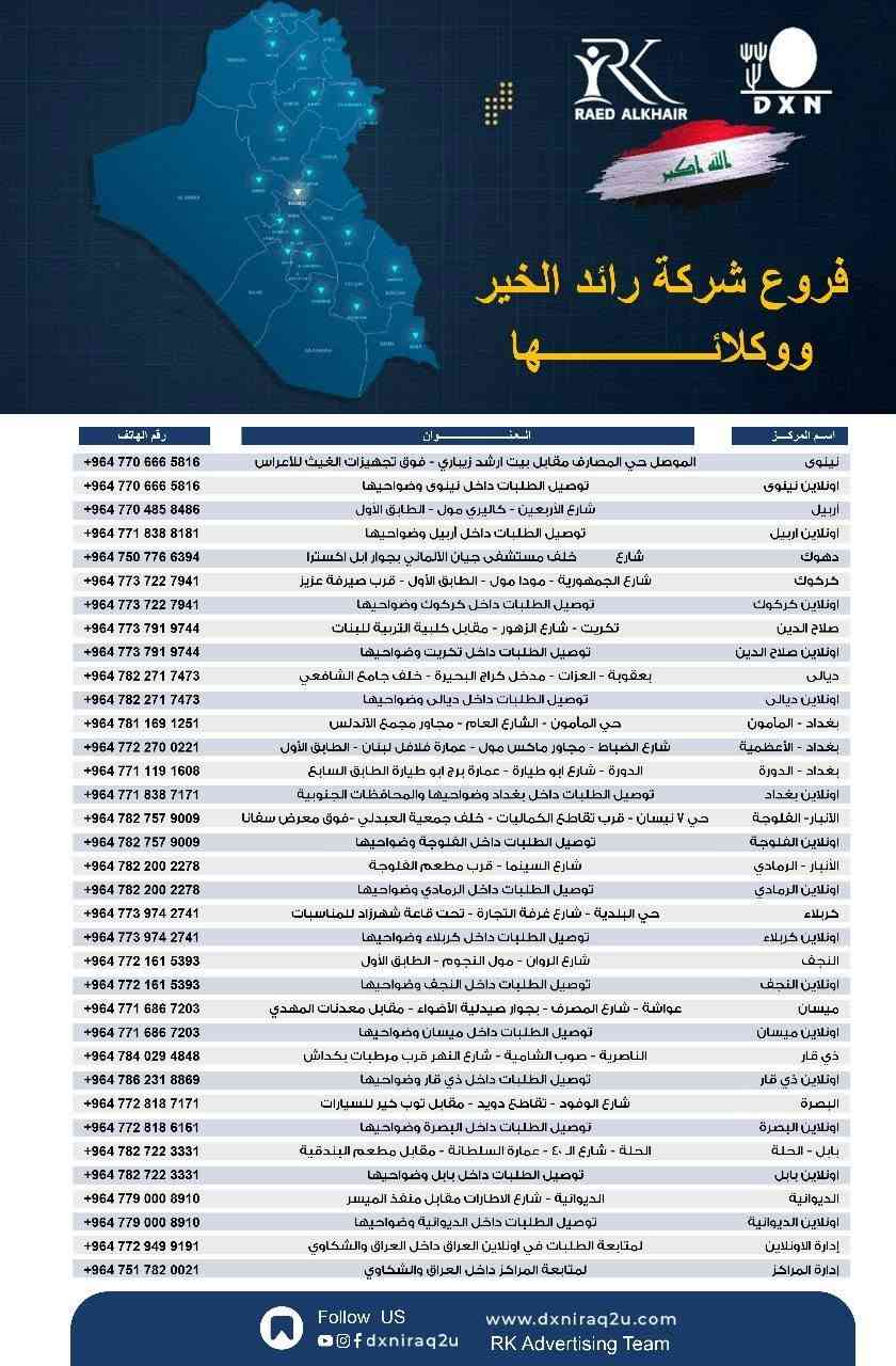 السلام عليكم عندي منتجات طبيعيه ومجربة ومضمونة مئة بالمئة من شركة DXn كلهة مواد طبيعية مكملات غذائية أساسية 
ومشروبات ساخنة وباردة وعصائر 
ومواد العناية الشخصية بالشعر والجسم والعناية بالبشرة ومواد تجميل 
والعطورات الرجالي والنسائي 
ومعجون الأسنان


**إذا كنت صاحب هذا الإعلان وتريد حذفه لأي سبب، رجاءا أرسل رسالة إلى الدعم الفني**