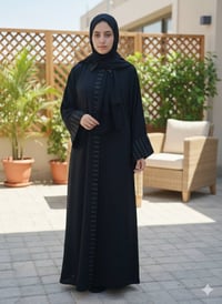 عباية خليجية • سواد فحم • مقاس X3