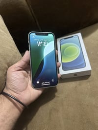 ايفون 12 عادي ذاكره128 بطاريه 100 مبدل شاشه وبطاريه بصمه الوجه واكفه غ...