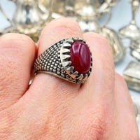 خاتم • عقيق يماني • صياغة ثقيلة