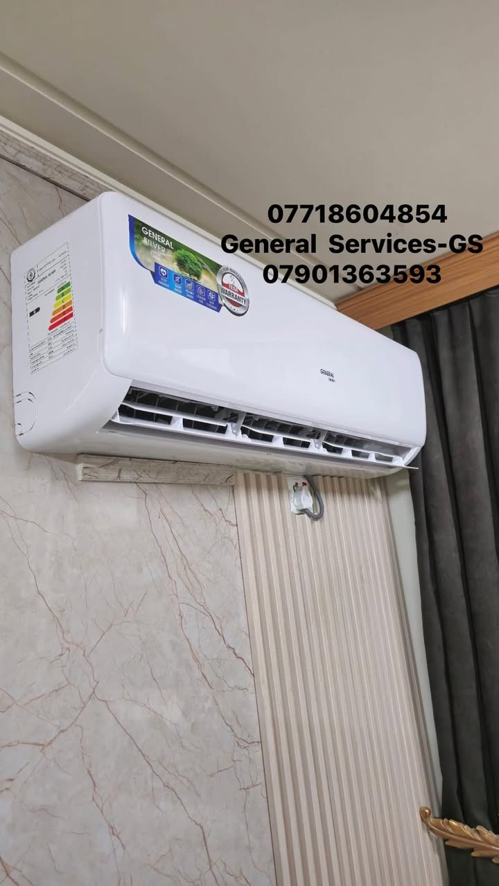 خدمات الجنرال.   .G.S       
تنصيب_ تجهيز _صيانة 
كافة انواع اجهزة التكييف و التجميد .
سبالت_ثلاجات_مجمدات_اجهزة التكييف المركزية.
تتوفر لدينا اجهزة تكييف مستعملة و جديدة و بضمان حقيقي
 تتوفرخدمة استبدال الجهاز العاطل بجهاز شغال بضمان
الصيانة والتنصيب: 
  

☎️. ***********

☎️. *********** 
                                     
  ☎️. ***********
‏G.S general services 
‏For refrigeration and air conditioning services.
