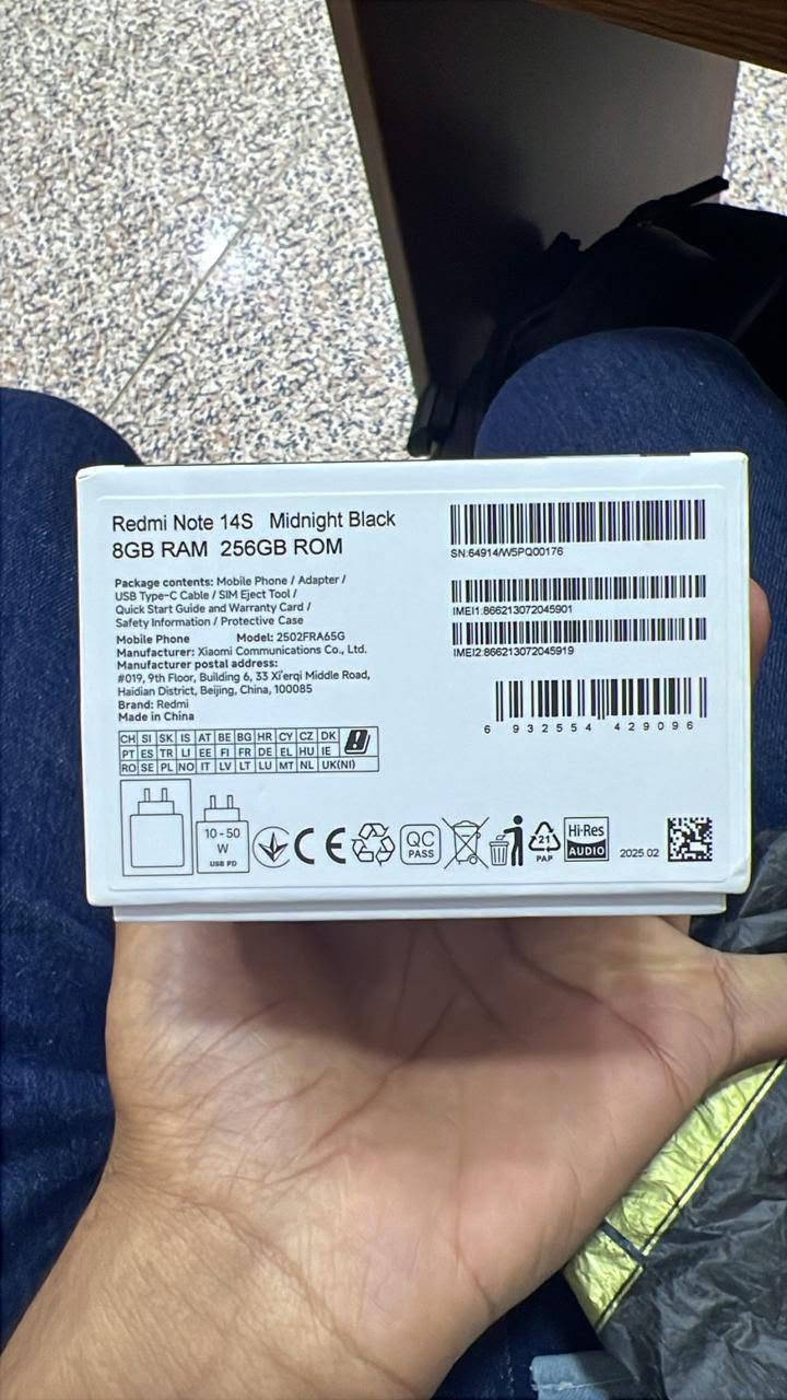 السىام عليكم من رخصت الادمن يتم اعادت النشر بسبب الوعود الكاذبه جهاز(Redmi Note 14S ذاكره 256 ميجه بكسل كامره 200 مكبكسل 67 واط 5000 بطاريه معالج هيلو G99 التره الشاشه مقاومه للكسر جوريلا كلاس فايف جهاز جديد ما مستخدم فقط معرب بعده عله شحن الشركه ما مشحون ولا مره جماعت اليكسرون بسعر وطكهم ال نداره اذا تكسر بحلال العالم لا طب خاص ولا تعلق متواجد فقط وتساب *********** فقط وتساب متواجد تتصل عل خط ما موجود)
