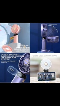 مروحة شحن محمولة • شاشة LED • تعطير