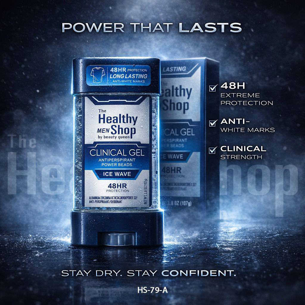 جل مانع التعرق الرجالي من هيلثي شوب (Healthy Shop Clinical Gel) 

هو منتج طبي مصمم لتوفير حماية مكثفة تدوم حتى 48 ساعة. يتميز بتركيبة جل سريعة الامتصاص ولا تترك أثراً دهنياً أو بقعاً على الملابس. 

تأتي المجموعة الرجالية بأربعة أنواع (ألوان) رئيسية، 
يختص كل منها برائحة وطابع معين: 

اللون الأزرق (Ice Wave): يمنح إحساساً عالياً بالبرودة والانتعاش، وهو مثالي للأجواء الحارة.
اللون الرصاصي/الفضي (Sport Rush): مخصص للنشاطات البدنية والرياضية، حيث يوفر طاقة وحماية قوية من الرطوبة.
اللون الأسود (Storm Chaser): يتميز برائحة قوية تمنح ثقة عالية تدوم طويلاً.
اللون الكحلي/الغامق (Twilight Woodland): يقدم عطراً غامضاً وجذاباً يناسب الاستخدامات المسائية. 

أهم المميزات والفوائد:
تفتيح البشرة: يحتوي الجل على مواد تعمل على تفتيح وتبييض منطقة الإبط تدريجياً.
خالٍ من الكحول: تركيبة لطيفة تناسب البشرة الحساسة ولا تسبب تهيجاً.
حماية كلينيكال (Clinical): تركيبة قوية مصممة للتحكم في التعرق الشديد والروائح الكريهة بفعالية.
جفاف سريع: بفضل قوام الجل، فإنه يجف فوراً بعد الاستخدام، مما يمنع الشعور بالالتصاق.

سعر 7،000 
عنوان بغداد اركية وفاضل شارع المسبح العام
توصيل داخل المنطقة مجاناً بغداد والمحافظات 5
للحجز والاستفسار مراسلة الصفحة لو الرقم ***********
