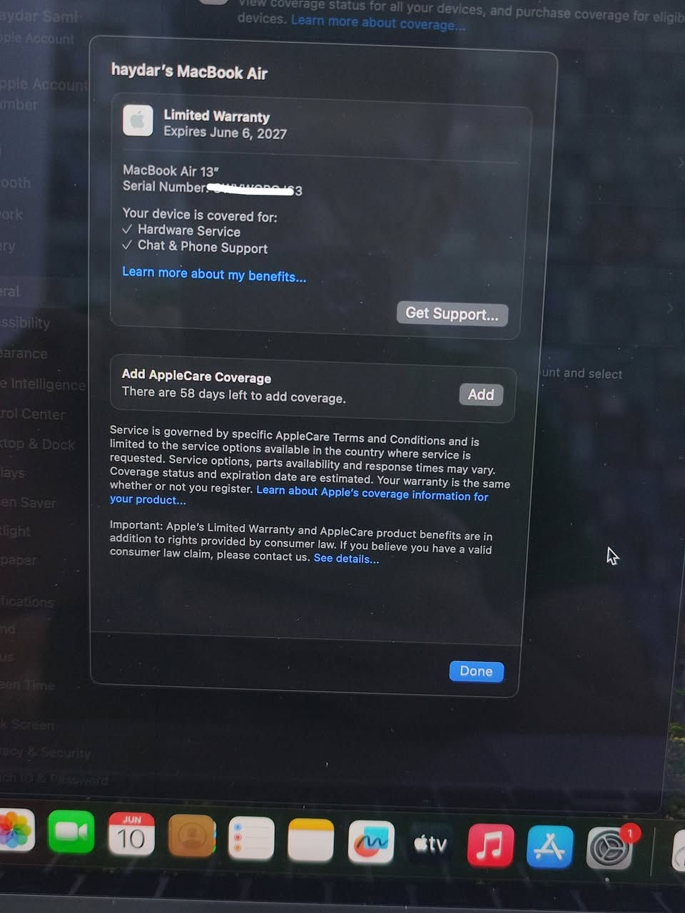 MacBook air m4 13 inch 

Ram 24 gb
Storage 512 gb
Cycle count 8
نظافة 100 بالمية
ملحقات كاملة كارتون وشاحنة 
ضمان ماستر
ضمانها بعدله سنة لحد 2/6/2027
للبيع او مراوس بايفون 17 برو ماكس
موجود توصيل محافظات


**إذا كنت صاحب هذا الإعلان وتريد حذفه لأي سبب، رجاءا أرسل رسالة إلى الدعم الفني**