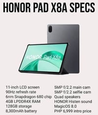 هونر باد X8a • ٨ جيجا رام • ١٢٨ جيجا