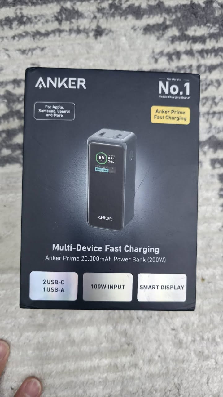 🔴باور بنك انكر برايم 250W 
باور باسيوس 67W 

باور بنك انكر 200w 

باور بنك انكر 35W

شاحنه انكر 140W

شواحن يوكرين 100W+65W

سماعات باسيوس و QCY

كيبلات باسيوس و اسكير ابو شاشه

شواحن وكيبلات وايربودات ايفون وكلاكسي موجود اصلي وتجاري

📞للاستفسار واتساب رقم ***********

