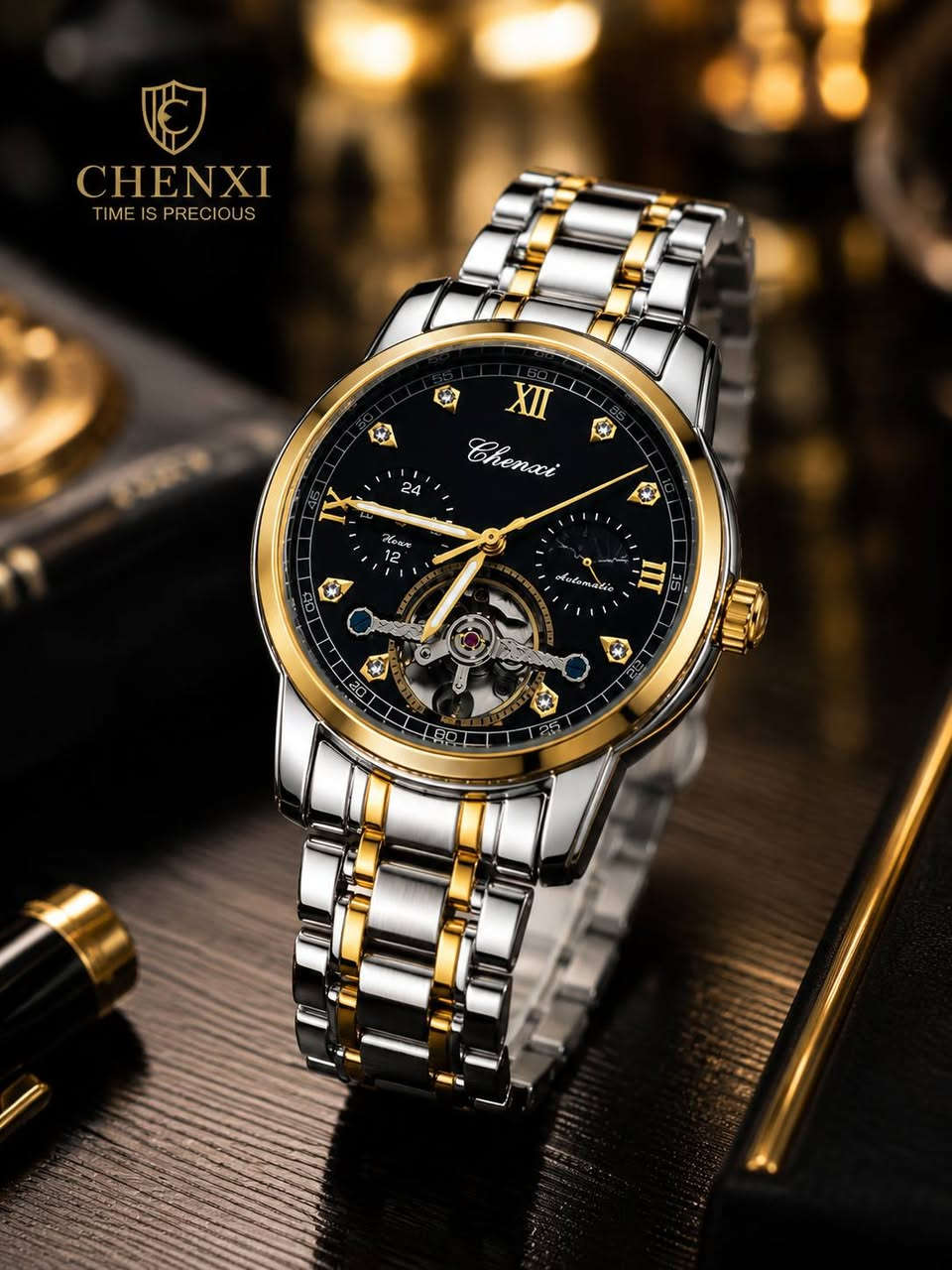 ⌚️ ساعة CHENXI الأوتوماتيكية الفاخرة ✨
إذا تبحث عن الأناقة والفخامة بنفس الوقت، هذي الساعة هي الاختيار المثالي 🔥
✅ حركة أوتوماتيكية (تشتغل بحركة اليد بدون بطارية) ✅ تصميم فاخر بلونين فضي وذهبي ✅ واجهة أنيقة بتفاصيل مميزة ومكشوفة ✅ مقاومة للماء والاستخدام اليومي ✅ خامات عالية الجودة ولمعة فخمة ✅ مناسبة للدوام والمناسبات والهدايا
🌟 ساعة تجمع بين الفخامة والدقة لتكمل أناقتك بكل وقت.
🚚 التوصيل مجانی متوفر لجميع المحافظات 📩 راسلنا للحجز والاستفسار


**إذا كنت صاحب هذا الإعلان وتريد حذفه لأي سبب، رجاءا أرسل رسالة إلى الدعم الفني**