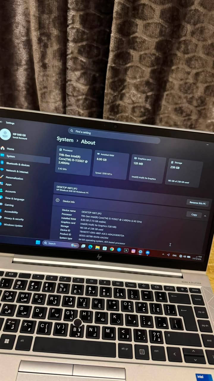 سلام عليكم
لابتوب HP EliteBook 840 G8 للبيع مكان بغداد 

موصفاته موضحه ب صور
لابتوب جديد استخدام قليل جدا معا شاحنه الاصلي يجي وياه
 
استفسار خاص لو رقم وتساب
***********
