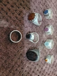 7خواتم فضه وبعض منهن فضه الف صياغه انيقه واوزان حلوه واحجار طبيعيه غير...