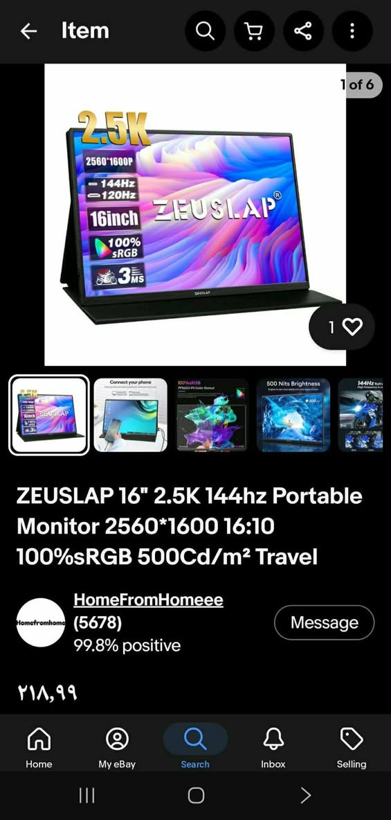 افضل شاشة العاب محمولة 
تشتغل على الكهرباء و الباور بنك 🔋
جديدة كبس شركة كاملة الملحقات 
.
.
المواصفات الأساسية:
 • حجم الشاشة: 16 إنش
 • الدقة: 2560 × 1600 (WQXGA)
 • نوع اللوحة: IPS
 • نسبة العرض إلى الارتفاع: 16:10
 • معدل التحديث:
 • 144Hz عند الاتصال عبر USB-C
 • 120Hz عند الاتصال عبر Mini-HDMI
 • زمن الاستجابة: 3ms
 • السطوع: 500 nits
 • نسبة التباين: 1200:1
 • نطاق الألوان: 100% sRGB
 • زوايا الرؤية: 178° أفقياً وعمودياً

⸻⸻
مميزات إضافية:
 • تصميم رفيع جداً (سمك 8 مم تقريباً)
 • هيكل معدني أنيق وسهل الحمل
————————
الاعتماد كارت اسيا او تحويل سوبر كي 
#تابع_منشورات_الصفحه


**إذا كنت صاحب هذا الإعلان وتريد حذفه لأي سبب، رجاءا أرسل رسالة إلى الدعم الفني**