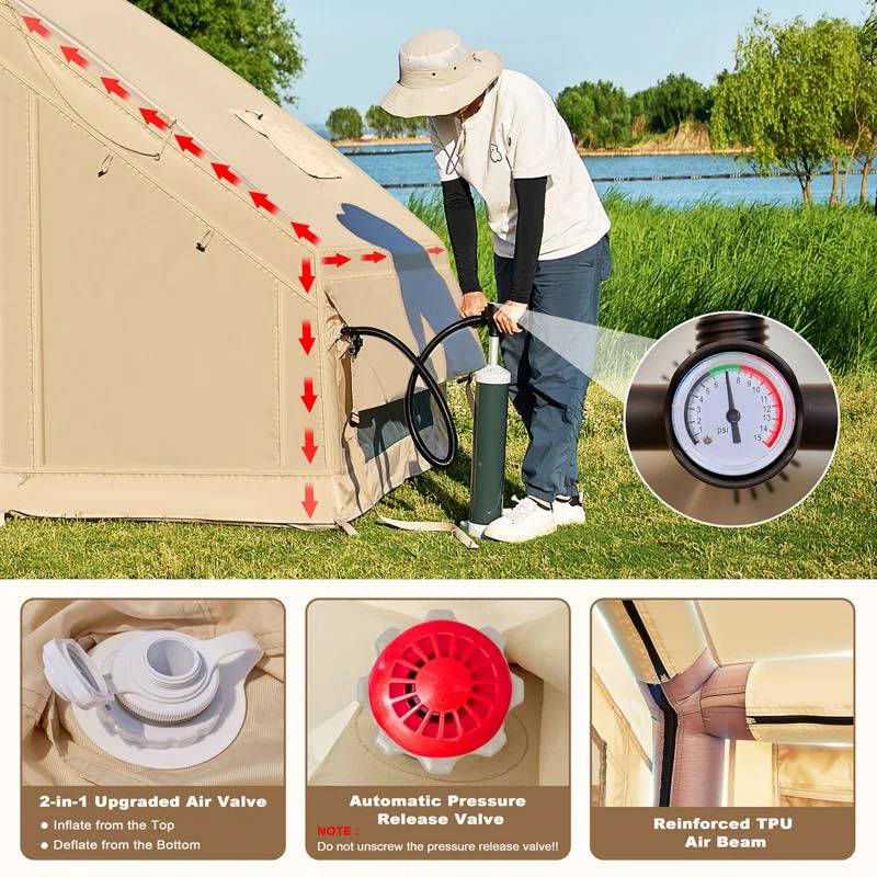 خيمة نفخ بهذا الشكل 
قياساتها ٣ متر ب ٢ وربع متر و ارتفاعها ٢ متر  
وتر بروف و ٣ طبقات مقوى 
مزاد و اعلى سعر ابيع بالعافية 
واتساب ***********
