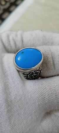 اللهم صل على محمد وال محمد # خاتم بحجر السينائي الازرق# بصياغة يدويه ق...