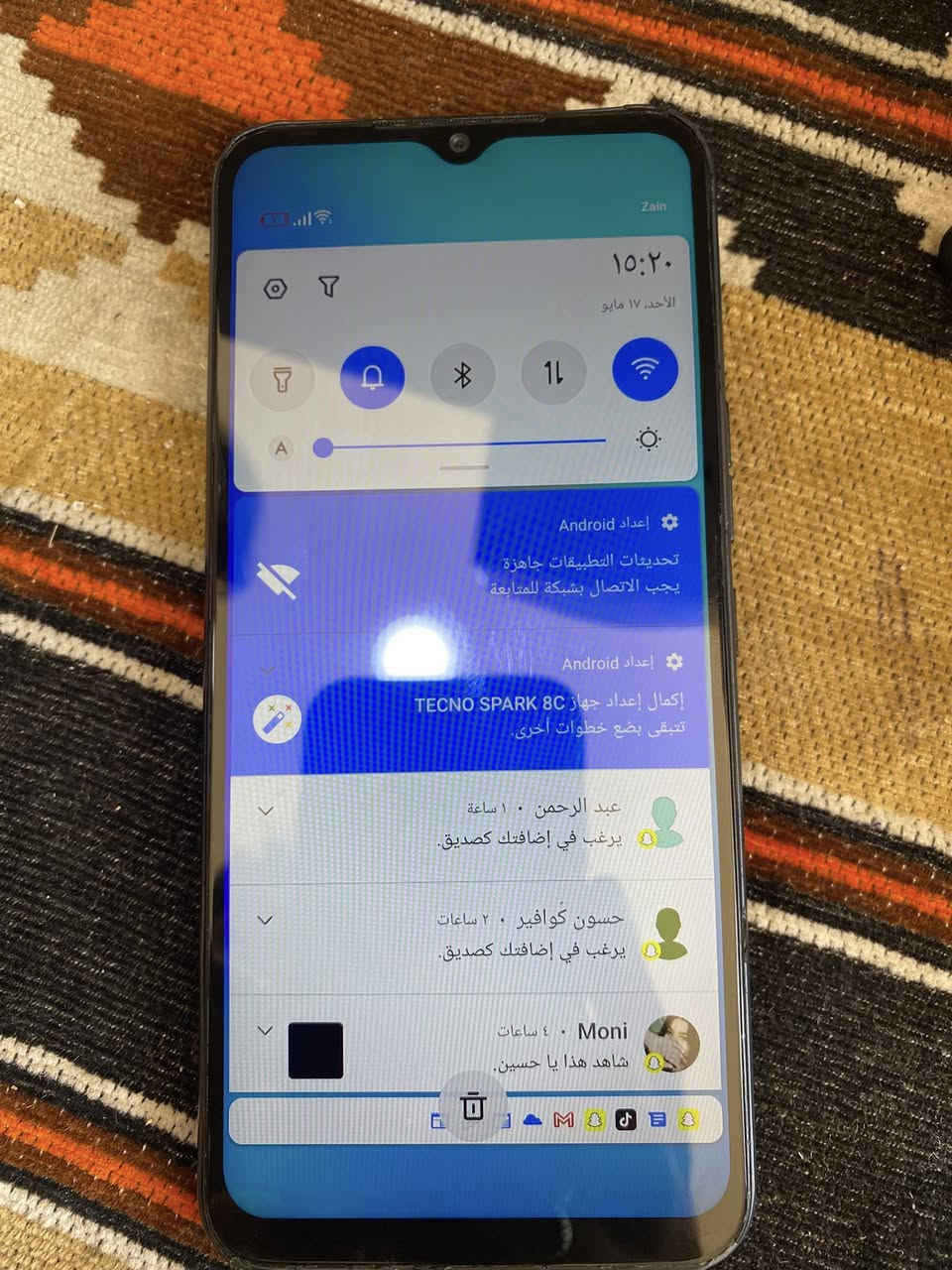 موبايل تكنو سبارك 8c شاشه اصليه مبدله بطاريه 5000 م ممتازه ذاكره 64g للبيع بسعر 70 الف وبي مجال حك الجيه رقمي 
***********
