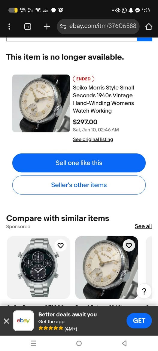 للبيع قيم واخذ اعلا سعر على لخاص
سيكوشا 1940s اصدار

هذه الفترة كانت انتقالية لسيكو، حيث بدأت في وضع كلمة "Chronometer" على الساعات عالية الدقة في ذلك الوقت

من الحرب لعالمية

***********
