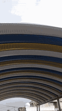 سقيفة كراج تصميم كيسباين الطول 10متر العرض 5 متر الحديد 2 ملم السعر 1....