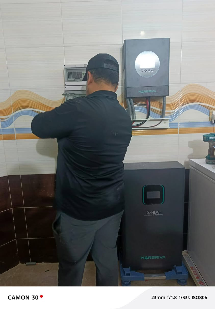 على بركة الله
تم تنصيب منظومة طاقة شمسية 16امبير
تتكون من
بطاريةبسعة 14.33KWمن شركة مارسريفا ضمان5سنوات 
وانفيرتر 6.5KWمن شركة مارسريفا ضمان3سنوات 
والالواح لونجي 615W عدد8 ضمان 12سنه 
في واسط/قضاء النعمانية
للاستفسار الاتصال أو مراسلة الارقام التالية 
***********
***********
***********
