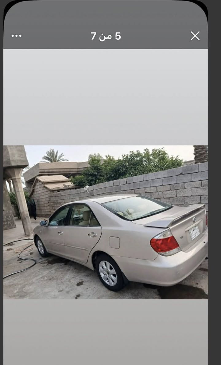 السلام عليكم تيوتا .كامري 2003
وارد خليجي لون ذهبي 
محرك. 6سلندر  3000
رقم بغداد انكليزي الجديد 
بأسمي هزه جديده 
سنويه جديده لل 29
صبغ عام للجماليه 
ضربتهة جاملغ جهة السايق 
مرجع بارد لا دواخل ولا لغود 
مكاني كربلاء 
السعر.   85وبي مجال بسيط 
السياره مبدل عقل جديد زوج تايرات جديد 
فيت بم جديد يعني متعبك چيك واحد ممشتغل ب الدشبول 
للاستفسار.  ***********
***********
