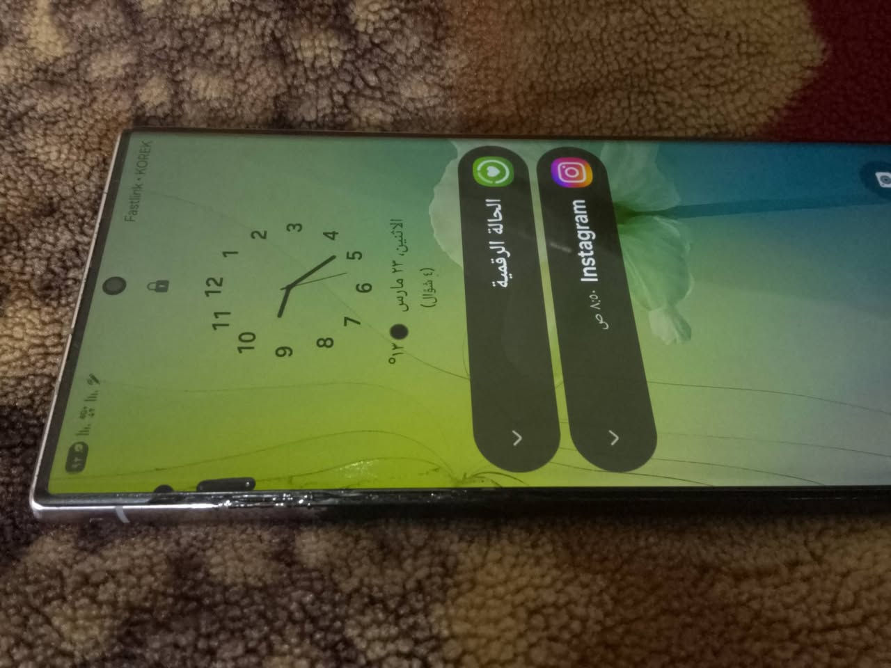 كلاكسي اس 23 الترا لون وردي ( للمراوس فقط)حسب القناعة
رام 12+12 ذاكرة 512

معالج سناب دراغون 8 جين 2

بوبجي 120 فريم

كاميرا 200 ميكابيكسل 

معاه شاحن 45 واط فقط

وكفر و درع للشاشة   مكاني اربيل


**إذا كنت صاحب هذا الإعلان وتريد حذفه لأي سبب، رجاءا أرسل رسالة إلى الدعم الفني**