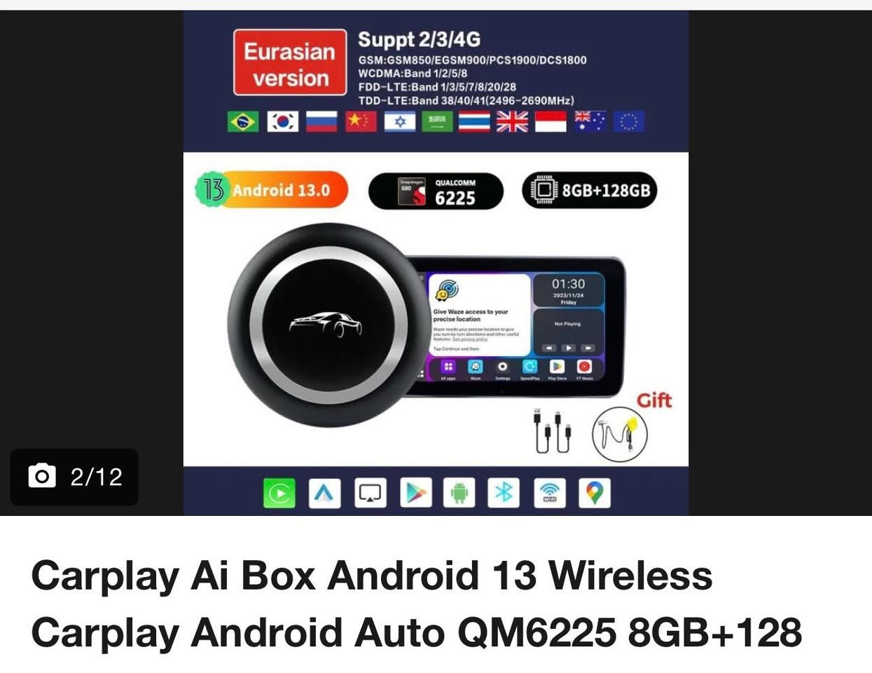 جهاز CarPlay AI Box أسود بتصميم دائري، يُستخدم لتحويل شاشة السيارة إلى نظام أندرويد لتشغيل التطبيقات.يتميز بحواف فضية ويدعم الاتصال اللاسلكي بـ Apple CarPlay و Android Auto.يحتاج الجهاز إلى الاتصال بنقطة اتصال (Hotspot) من الهاتف الذكي لتشغيل الخدمات عبر الإنترنت.
السعر 125 الف


**إذا كنت صاحب هذا الإعلان وتريد حذفه لأي سبب، رجاءا أرسل رسالة إلى الدعم الفني**