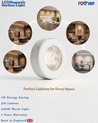 إضاءة مغناطيسية • ٥ واط • دافئ ٣٠٠٠K