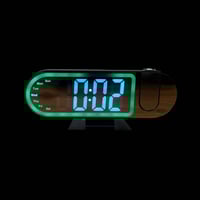 ساعة بروجكتر • إضاءة محيطية • تصميم خشبي