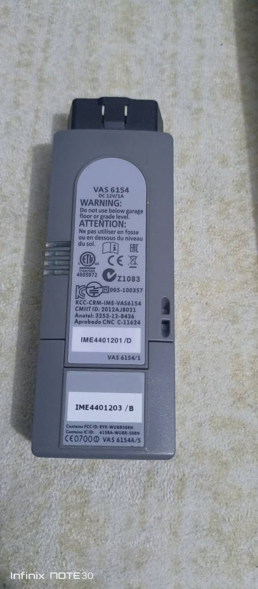 vci 6154 فيشة وكالة
لتشخيص وبرمجة سيارات مجموعة VAG (فولكس فاجن✅، أودي✅، سكودا،✅ سيات، بنتلي، ✅ولامبورغيني). 
دعم البروتوكولات الحديثة: يدعم أحدث بروتوكولات الاتصال مثل DoIP و CAN FD
يعمل بشكل أساسي مع برنامج ODIS (الخدمة والهندسة)
سعر 75 الف  .. متوفر توصيل


**إذا كنت صاحب هذا الإعلان وتريد حذفه لأي سبب، رجاءا أرسل رسالة إلى الدعم الفني**