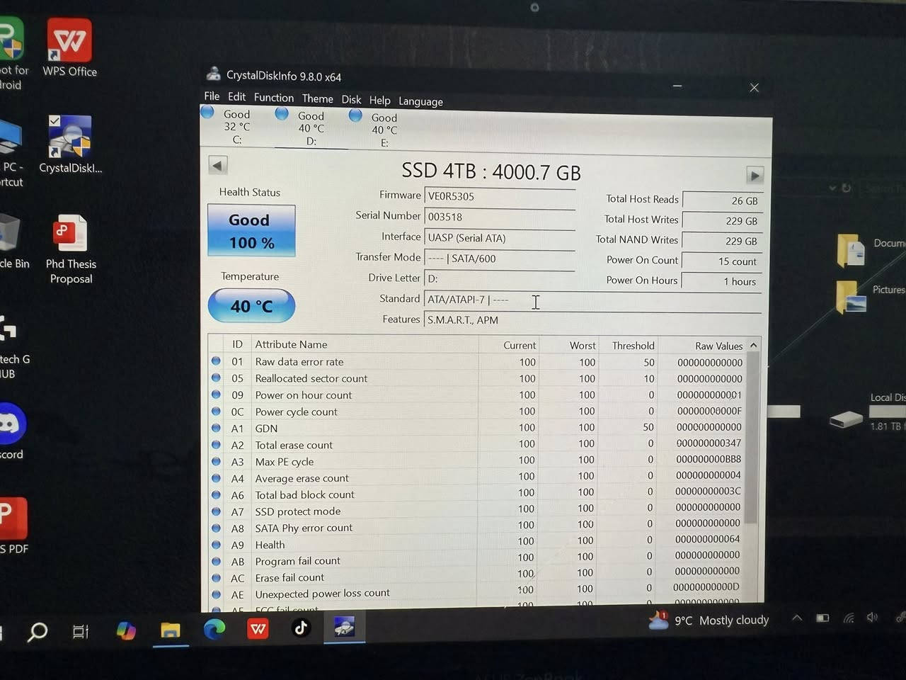 هارد SSD 
شغال شرط الفحص 
اللي تفيده ينطي بيها سعر و بالعافية


**إذا كنت صاحب هذا الإعلان وتريد حذفه لأي سبب، رجاءا أرسل رسالة إلى الدعم الفني**
