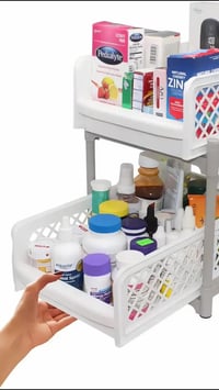 رف طبقتين • تركيب بدون أدوات • مناسب للمطبخ