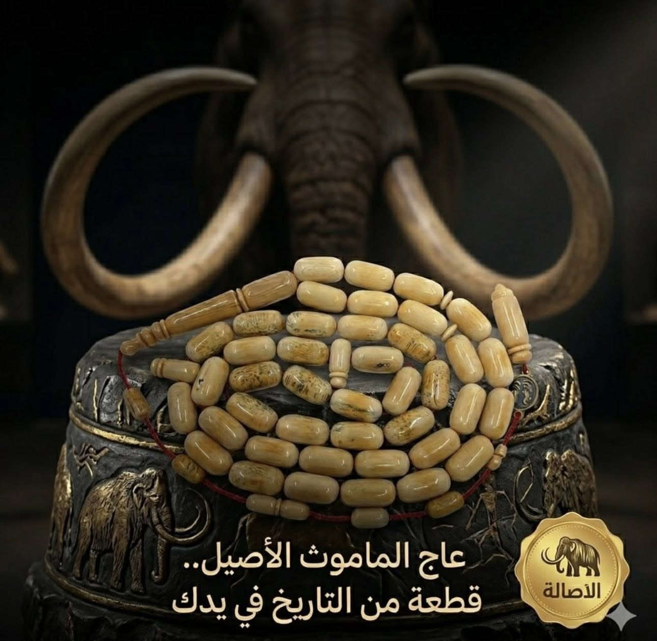 بسم الله الرحمن الرحيم: اللهم صل وسلم وبارك على سيدنا محمد
إعلان استثنائي لقطعه لاتتكرر لإمتلاك قوه من عصور ماقبل التاريخ
مسباح عاج الماموث الأصيل: تحفه  من عبق التاريخ  بين يديك
هذا ليس مجرد مسباح: بل رحله عبر الزمن
قطعه من عاج الماموث الصوفي الذي عاش قبل الااااف السنين في اقاسي الارض المتجمده 
في سيبيريا ((مميزات وندره لامثيل لها:
منشأ فريد يستخرج هذا العاج النادر من  صحاري سيبيريا المتجمده  حيث تم الحفاظ عليه بشكل طبيعي عبر القرون تاريخه العريق  يرجع الى الاااف السنين 
مما يجعله قطعه اثريه فريده من نوعها
جمال أخاااذ  يتميز المسباح بلونه العاجي المميز 
وعروقه الطبيعيه الدقيقه
 مما يضفي عليه جمالاً لايوصف
صناعه يدويه متقنه تم تصميم المسباح يدويا  بدقه وإتقان مما يجعله تحفه فنيه فريده  هديه فاخره
يعد هذا المسباح  هديه مثاليه لمحبي التحف النادره
والقطع الفريده
تفاصيل:
عدد خرز المسباح 41
وزن المسباح 34 جرام
قصه الخرز كبسولي
مقاس الخرز العرض 7 ملي 
والطول 13 ملي
تمليكه تفاسير +ديوس

للتواصل واتس اب او دايركت: 00962799007768


**إذا كنت صاحب هذا الإعلان وتريد حذفه لأي سبب، رجاءا أرسل رسالة إلى الدعم الفني**