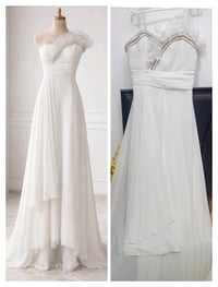 فستان شيفون أبيض • مقاس ٤٠ • مقاس ٣٨-٤٤