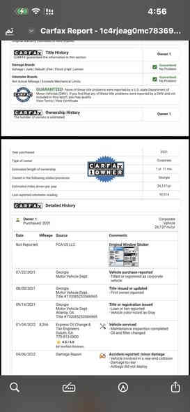 جيب گراند شيروكي بلاك توب لون اسمنتي المرغوب موديل 2021 

المواصفات

 رادار خلفي وتوقف ذاتي حساس خلفي كامرة دوار 

رادار جانبي 

شاشة تاب الجبيرة 

كشنات تدفئه 

استيرن تدفئه 

كشنات جلد وشامو 

نضام اتو استوب 

انضمة قيادة سبورت نورمل ايكو 

تشغيل عن بعد 

مري الجانبية تعتيم ذاتي ونقط عمياء وهيتر بالمري  

محرك 3600 V6 تو ويل  ماشية 72 ميل وقابل للزيادة 

الضرر 3 قطع الكدام بخ فقط بدون دواخل وهذا تقرير الكارفاكس  السعر 275 ومجال

عنوان دهوك / *********** /*********** 

ملاحضة يرهم مراوس دورنكو او رام V8 موديل 21 وفوق
