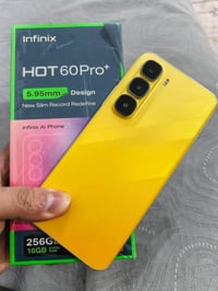 انفنكس هوت 60 برو بلص لون اصفر مستخدم اسبوعين ذاكرة 256 غراضه كامله سع...
