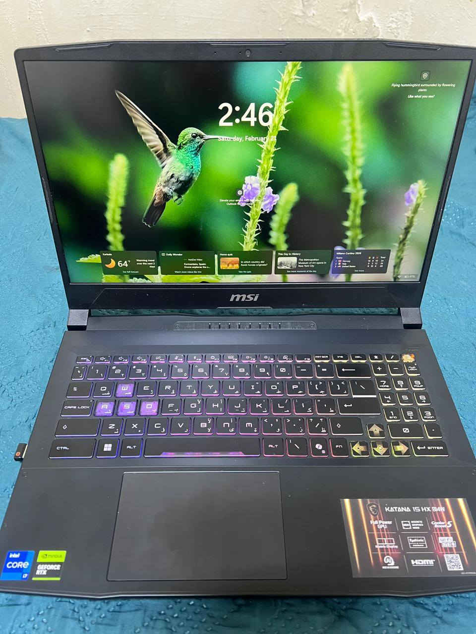 MSI Katana 15 HX

للبيع او مراوس ماك بوك m4

للبيع لابتوب MSI Katana 15 HX B14WFK-660XAE

مستخدم شهرين فقط ✨ (نظيف جداً، بدون أي خدوش أو مشاكل)

💻 المواصفات:

• المعالج: Intel Core i7 14700HX (جيل 14)

• كرت الشاشة: NVIDIA GeForce RTX 5060 8GB

• الرام: 16GB DDR5

• التخزين: 512GB SSD NVMe

• الشاشة: 15.6” FHD 144Hz

• نظام: Windows 11 Pro


**إذا كنت صاحب هذا الإعلان وتريد حذفه لأي سبب، رجاءا أرسل رسالة إلى الدعم الفني**