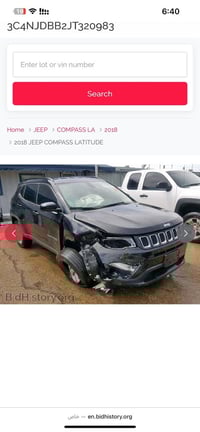 للبيع جيب كومباس موديل 2018 ماشيه 71  ml  حادث موضح بالصور جاملغ صبغ ف...