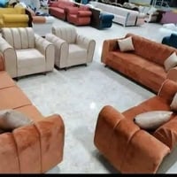 ١٠ مقاعد • قماش جاكور • خشب بلوك أسود