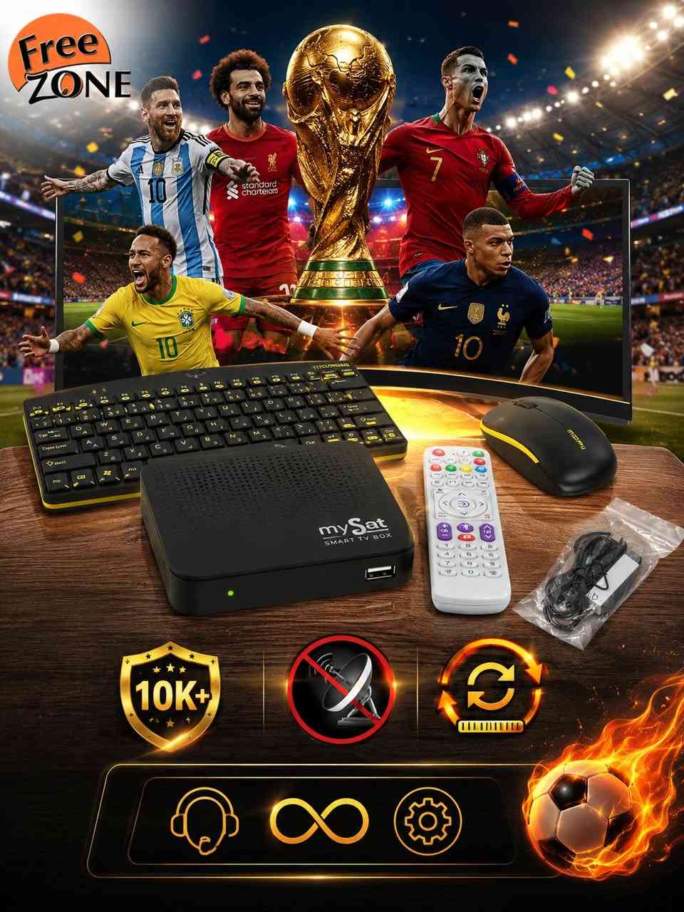 📺🔥 عالم كامل من الترفيه بين يديك مع الستلايت السمارت من Free Zone 🔥📺

استمتع بمشاهدة آلاف القنوات الفضائية، البطولات الرياضية العالمية، أحدث الأفلام والمسلسلات، بالإضافة إلى تطبيقات الترفيه الذكية في جهاز واحد فقط!

⚽ جميع المباريات والبطولات الرياضية
🎬 مكتبة ضخمة من الأفلام والمسلسلات
📺 آلاف القنوات العربية والعالمية
📹 يوتيوب وتطبيقات ذكية متنوعة
🌐 تشغيل عبر الإنترنت بدون الحاجة إلى صحن استقبال
🚀 أداء سريع وسلس بفضل المواصفات القوية

✨ المواصفات:
✅ ذاكرة داخلية 16GB
✅ ذاكرة عشوائية 2GB RAM
✅ ريموت كنترول ذكي متعدد الوظائف
✅ تحديثات مستمرة وتطوير دائم
✅ واجهة سهلة الاستخدام
✅ متوفر بعدة موديلات ومواصفات تناسب جميع الاحتياجات

💡 جهاز واحد يمنحك تجربة ترفيه متكاملة للعائلة بأكملها.

📞 مركز المبيعات:
***********
***********

📲 حمّل تطبيق Free Zone واستمتع بخدمات إضافية ومحتوى مميز.
https://onelink.to/etmjkx
🚚 متوفر الآن بكميات محدودة
💥 أسعار منافسة وعروض خاصة لفترة محدودة

Free Zone ... الترفيه الذكي يبدأ من هنا.
