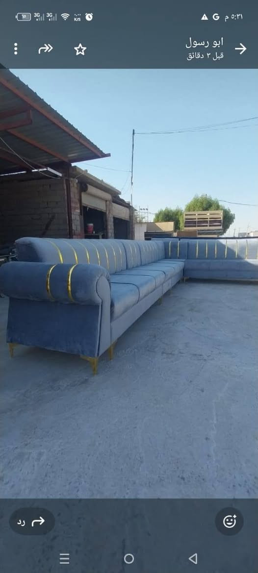 ❤️تخفيضات لمدة اسبوع ❤️
🌹 العدنه متلكو يم غيرنه 🌹
                      (( المصداقيه عنواننا ))
ديوان عشر مقاعد ٣٥٠ الف فقط اسعار جمله بمواصفات وجودة عاليه💪
ديوان درجه اولى ضمان التخم 
خشب جام  وسفنج مميز وقماش قديفه تركي ✌️
مع العلم اني النجاره كله ابلوك اسود 
وسعر المتر ٦٥ الف
للحجز او الاستفسار ارسال صورة الديوان عالخاص او على الرقم ***********
